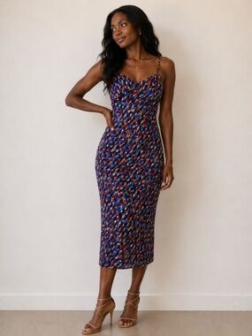 House of Harlow 1960 x Revolve Ines Racing Rainbow Watercolor Slip Midi Dress